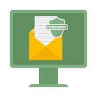 cyber security mail in computer illustration vector