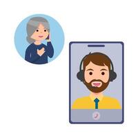 call center serve customers illustration vector