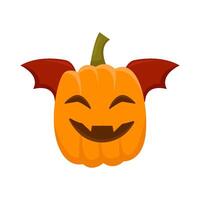 pumpkin halloween bat illustration vector