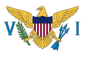 el oficial Actual bandera de nosotros Virgen islas estado bandera de Virgen islas ilustración. foto