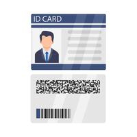 carné de identidad tarjeta con código carné de identidad tarjeta ilustración vector