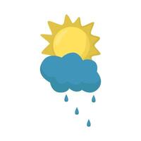 sun summer with cloud rain illustration vector