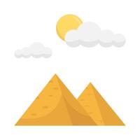 pyramid, summer weather with camel illustration vector