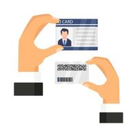 id card with code id card in hand illustration vector