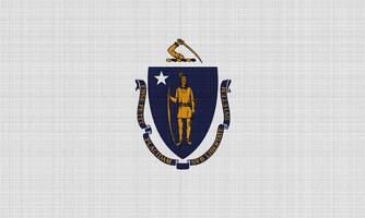 bandera de Massachusetts Estados Unidos estado en un texturizado antecedentes. concepto collage. foto