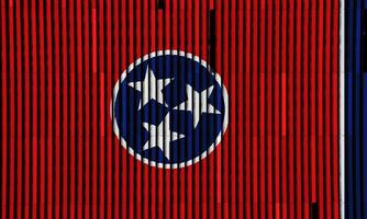 bandera de Tennesse estado Estados Unidos en un texturizado antecedentes. concepto collage. foto