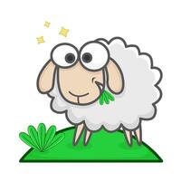 sheep in farm illustration vector