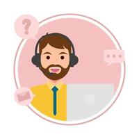 call center answer customer questions illustration vector