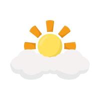 sun summer with cloud illustration vector