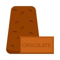 chocolate cake with chocolate bar illustration vector