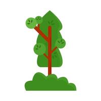 tree with grass green illustration vector