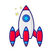 rocket fly illustration vector