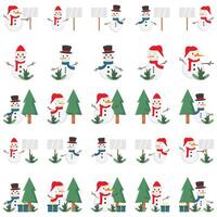 snowman pack illustration vector