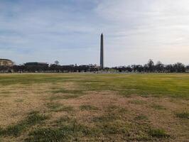 Washington, DC, USA - 12.16.2023 A large menorah and the Washington Monument. photo