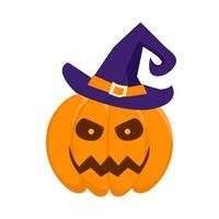 pumpkin halloween witch illustration vector