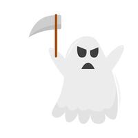 ghost with ax illustration vector