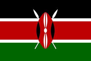 The official current flag of Republic of Kenya. State flag of Kenya. Illustration. photo