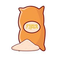 flour with flour bag illustration vector