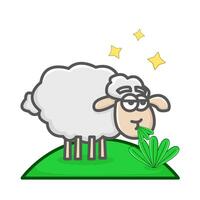 sheep in farm illustration vector