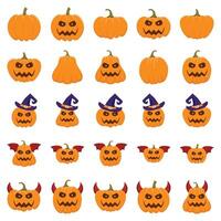 pumpkin halloween pack illustration vector