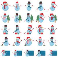 snowman pack illustration vector