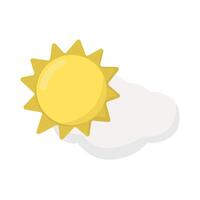 sun summer with cloud illustration vector