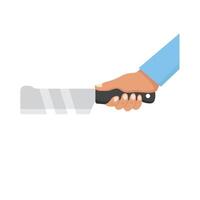 cuchillo en mano ilustración vector