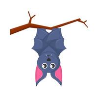 bat in twigs illustration vector