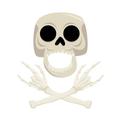 skull with bone illustration