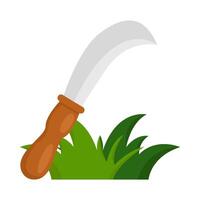 sickle with grass illustration vector