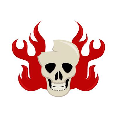 skull with fire illustration