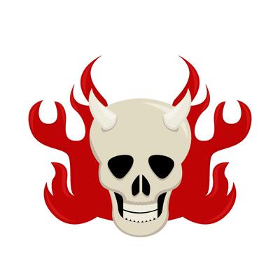 skull  with fire illustration