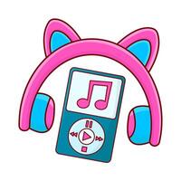 headphone with mp3 music illustration vector