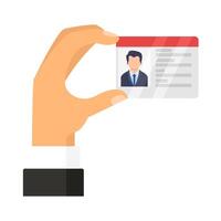 id card in hand illustration vector
