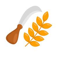 sickle with wheat illustration vector