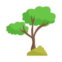 tree with grass green illustration vector