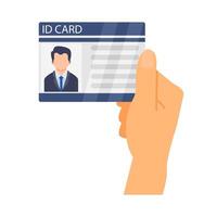 id card in hand illustration vector