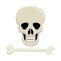 skull with bone illustration vector