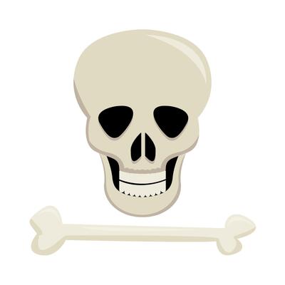 skull with bone illustration