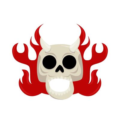 skull  with fire illustration