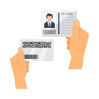 id card with code id card in hand illustration vector