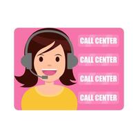 call center with background illustration vector