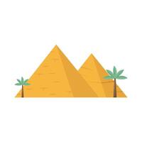 pyramid with palm tree illustration vector