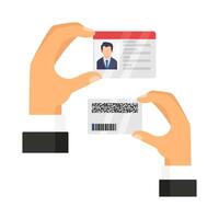 id card with code id card in hand illustration vector