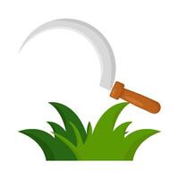 sickle with grass illustration vector