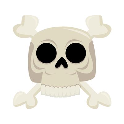 skull with bone illustration