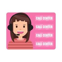 call center with background illustration vector