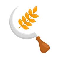 sickle with wheat illustration vector