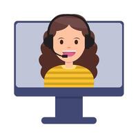 call center in computer illustration vector