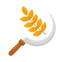 sickle with wheat illustration vector